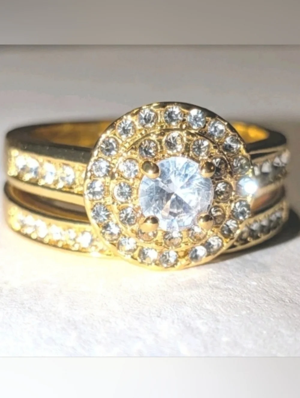 Womens 5ct Round Cut Lab Created Diamond Two piece Wedding Set Sz 9